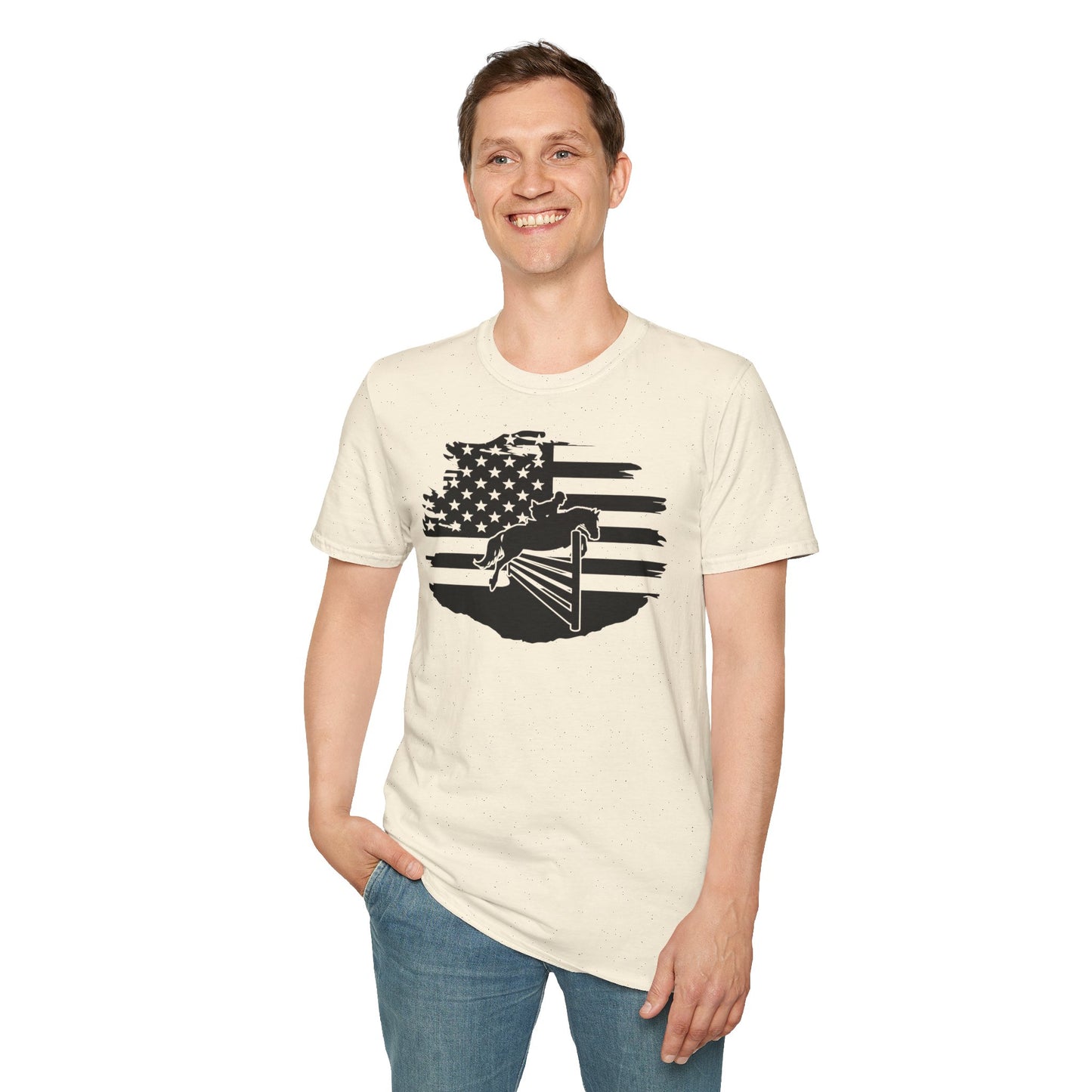 Jumper with Distressed Flag - Softstyle T-Shirt