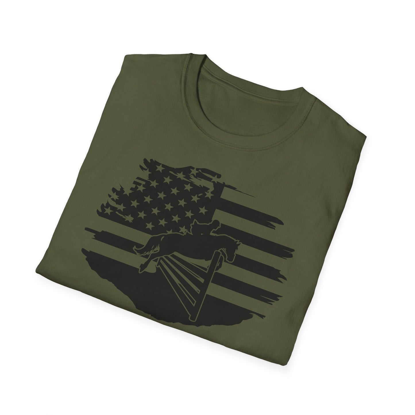 Jumper with Distressed Flag - Softstyle T-Shirt