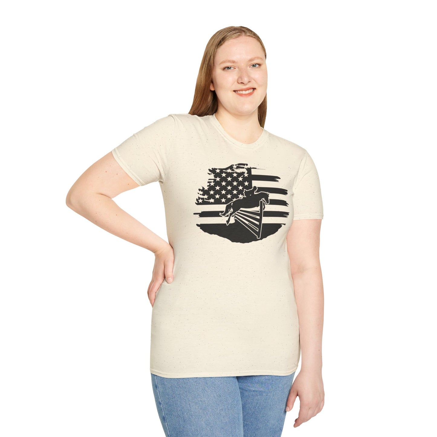 Jumper with Distressed Flag - Softstyle T-Shirt