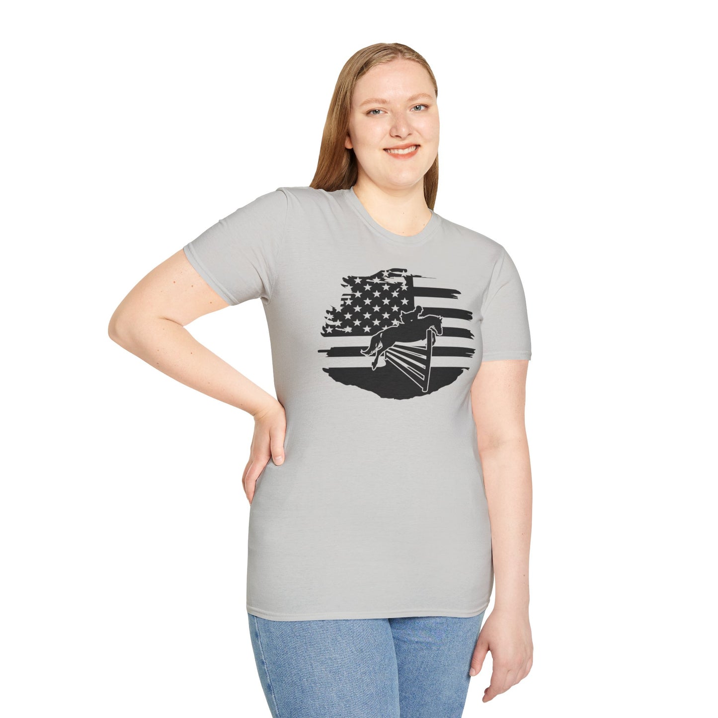 Jumper with Distressed Flag - Softstyle T-Shirt