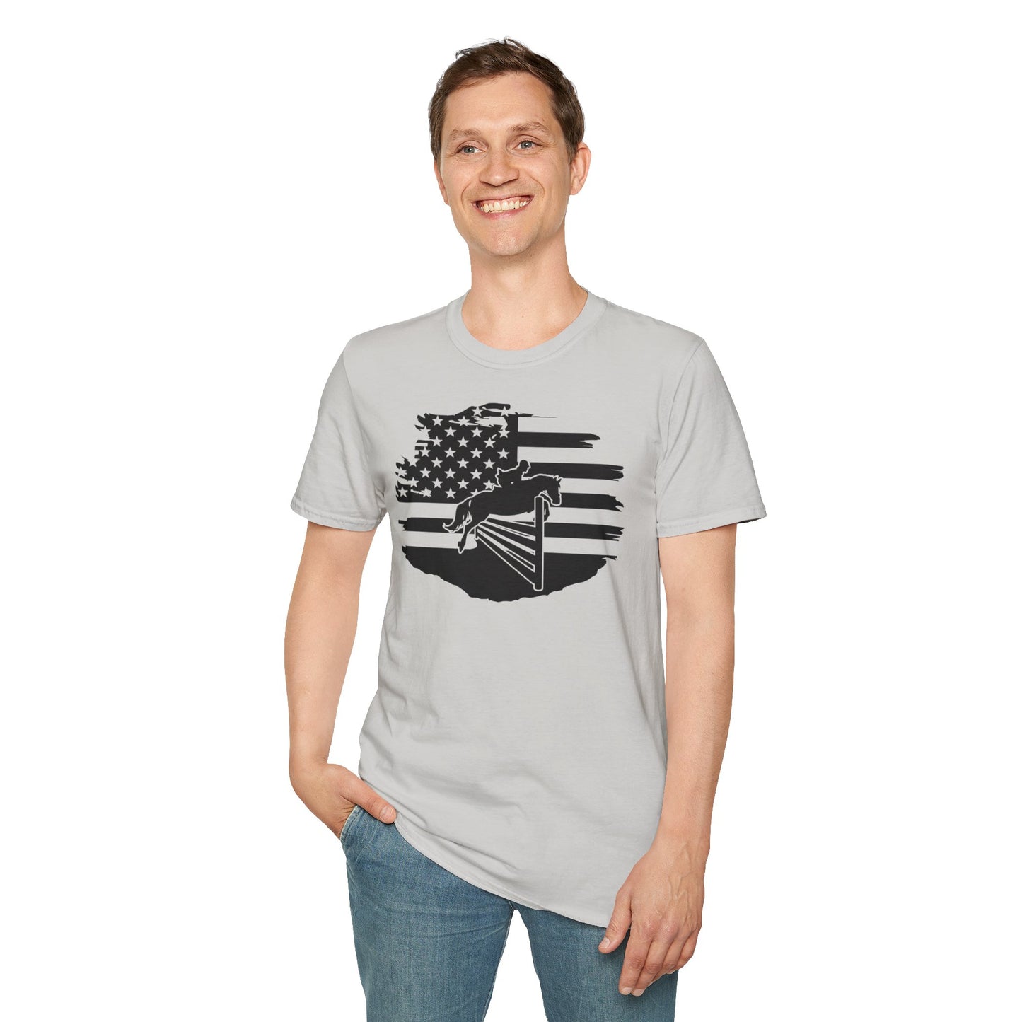 Jumper with Distressed Flag - Softstyle T-Shirt