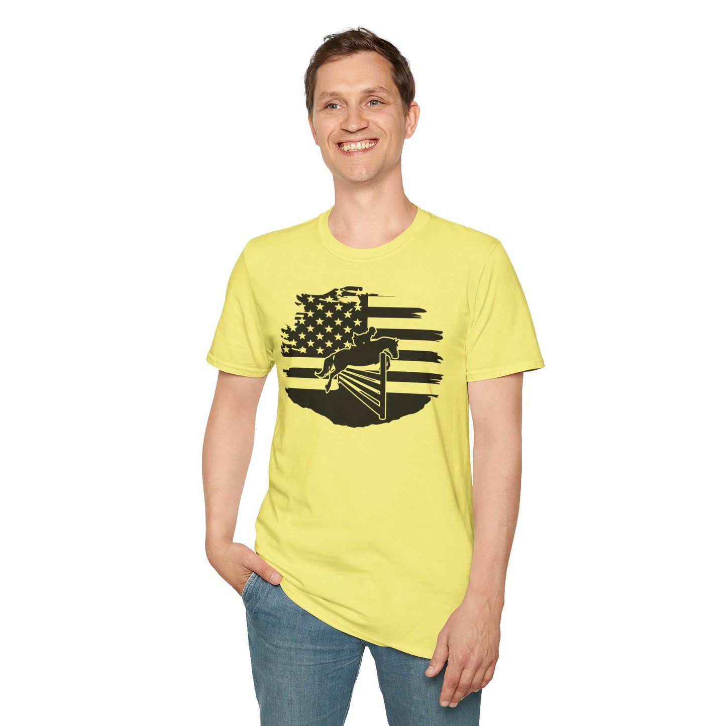 Jumper with Distressed Flag - Softstyle T-Shirt