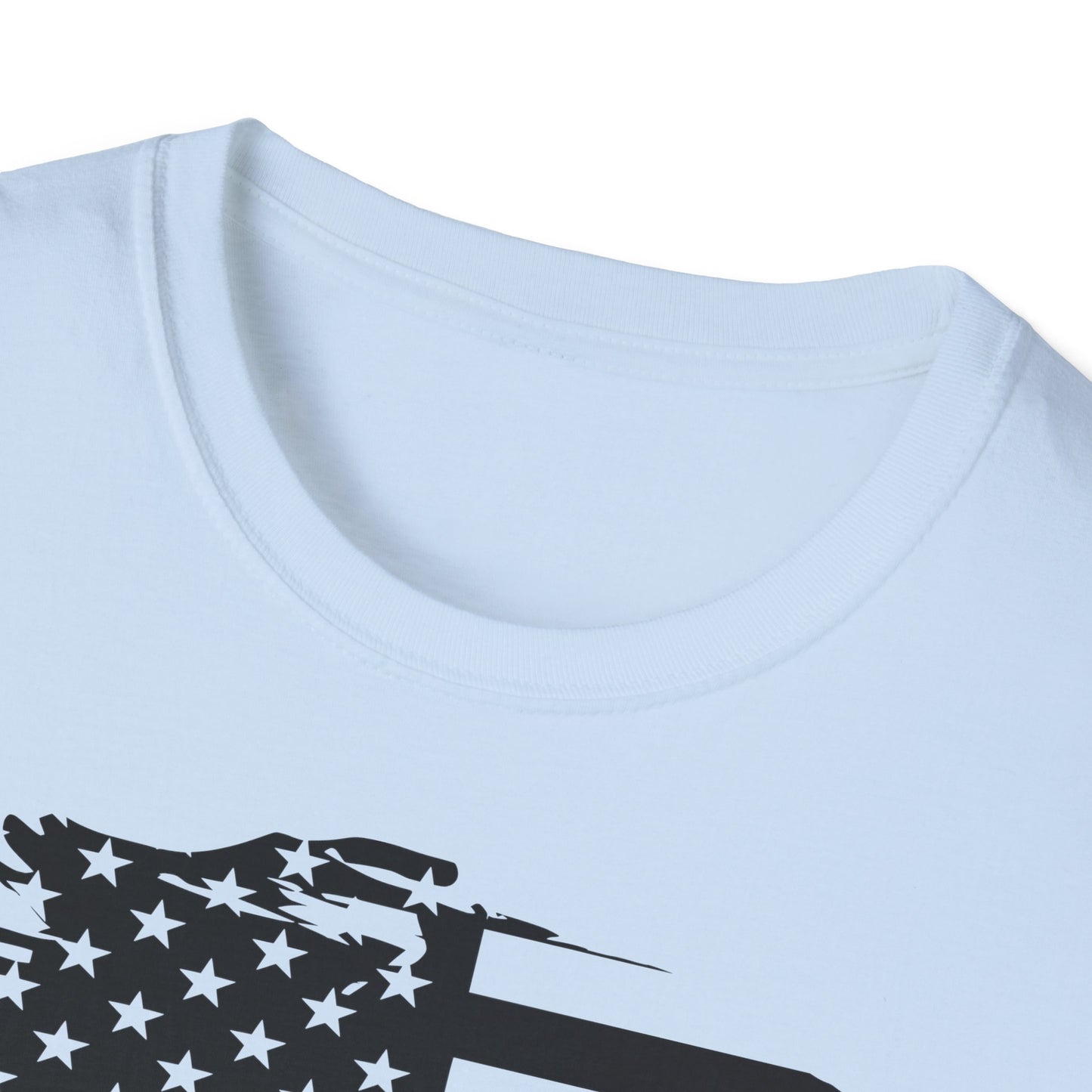 Jumper with Distressed Flag - Softstyle T-Shirt