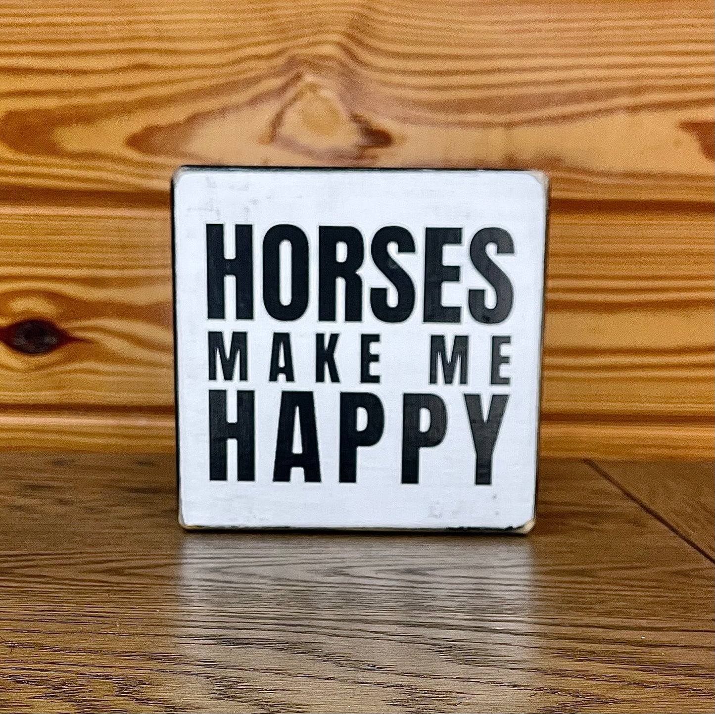 Sign - Equine Rustic Wooden Block/Shelf Sitter