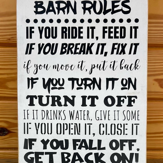 Sign - Barn Rules